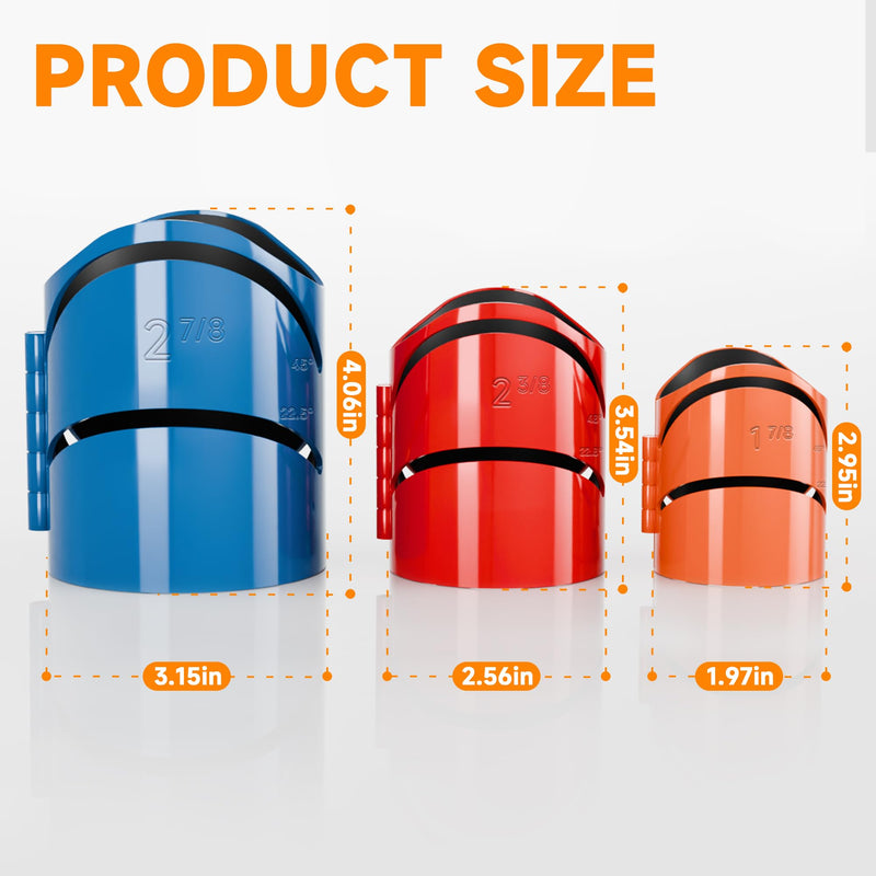 Metal Pipe Cutting Guide 3 Packs, Pipe Saddle Template, Pipe Marking Tool, Magnetic Pipe Notching/Coping Tool for Precision Cutting Angles at 22.5°, 45°, 90°(Multi-Size Pack 1-7/8", 2-3/8", 2-7/8") 3 Sizes