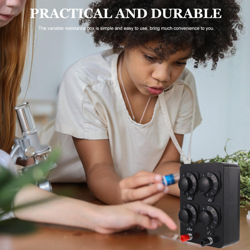 VILLCASE Variable Resistance Box 0-9999 Ohm, Simple Adjustable Resistor Decade Box for Physical Teaching School Experimental Equipment