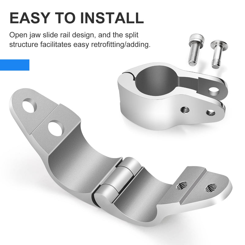 Boat Bimini Top Hinged Jaw Slide,316 Stainless Steel Quick Release Jaw Slide Hinged for 1 inch OD Round Tubing 4 Pack