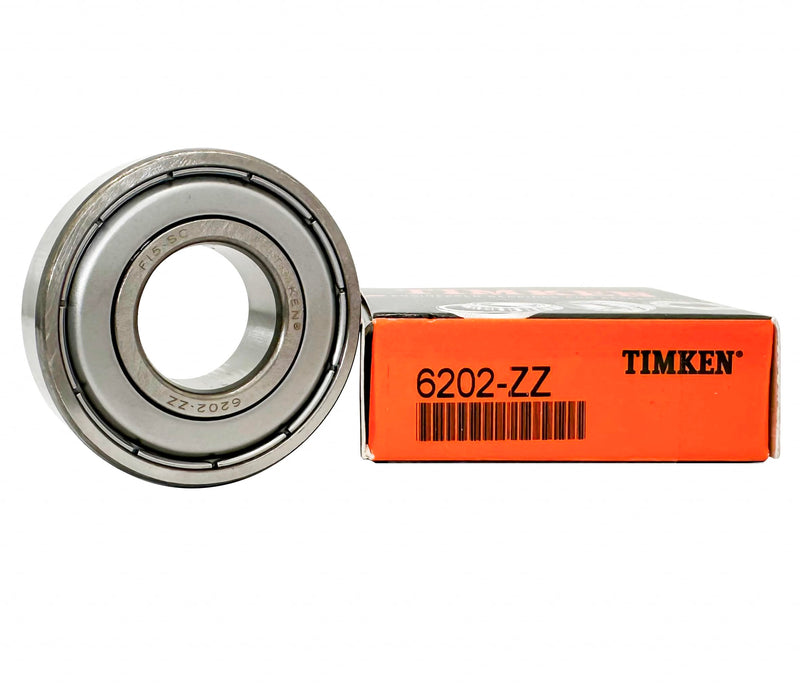 TIMKEN 6202-ZZ, 2pack,Double Metal Seal Bearings 15x35x11mm, Pre-Lubricated and Stable Performance and Cost Effective, Deep Groove Ball Bearings.