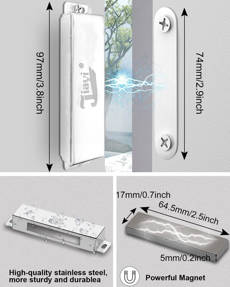 Cabinet Door Magnets Jiayi 4 Pack Magnetic Cabinet Catch 90 Lbs Door Magnetic Catches Stainless Steel Cabinet Magnetic Catch Heavy Duty RV Magnetic Cabinet Latch for Kitchen Cupboard Magnetic Closure 90lb- 4Pack