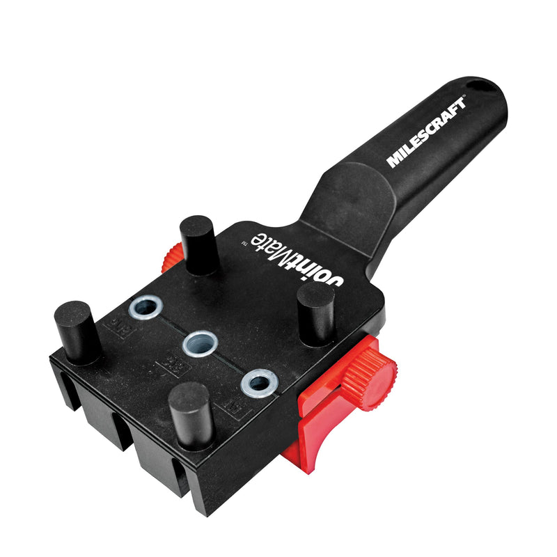 Milescraft 1333 Dowel Jig Kit - New, Improved, Self-Centering Handheld Dowel Jig with 3 Metal Bushing Sizes (1/4in, 5/16in, 3/8in) - Complete Doweling Jig Kit with all Accessories HARDWARE