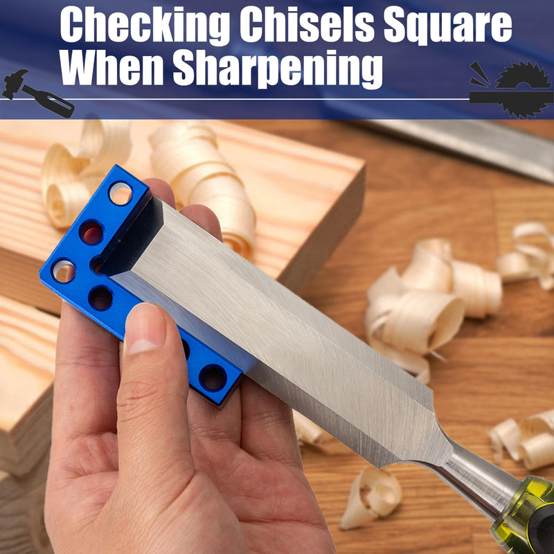 Mini Small Square Center Finder Woodworking 90 Degree Precision Measuring Small Square Tool, Center Finder Woodworking Machinist Square Gauge Mini Layout Marking Tool Blue