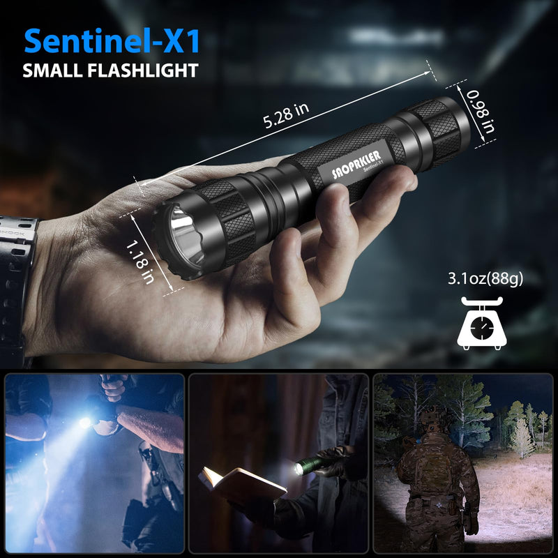 Tactical Flashlights High Lumen-Police 1200 LM Flashlight with Holster for Duty Belt,Single Mode LED Flashlight for Camping/Law Enforcement-Sentinel-X1 Black