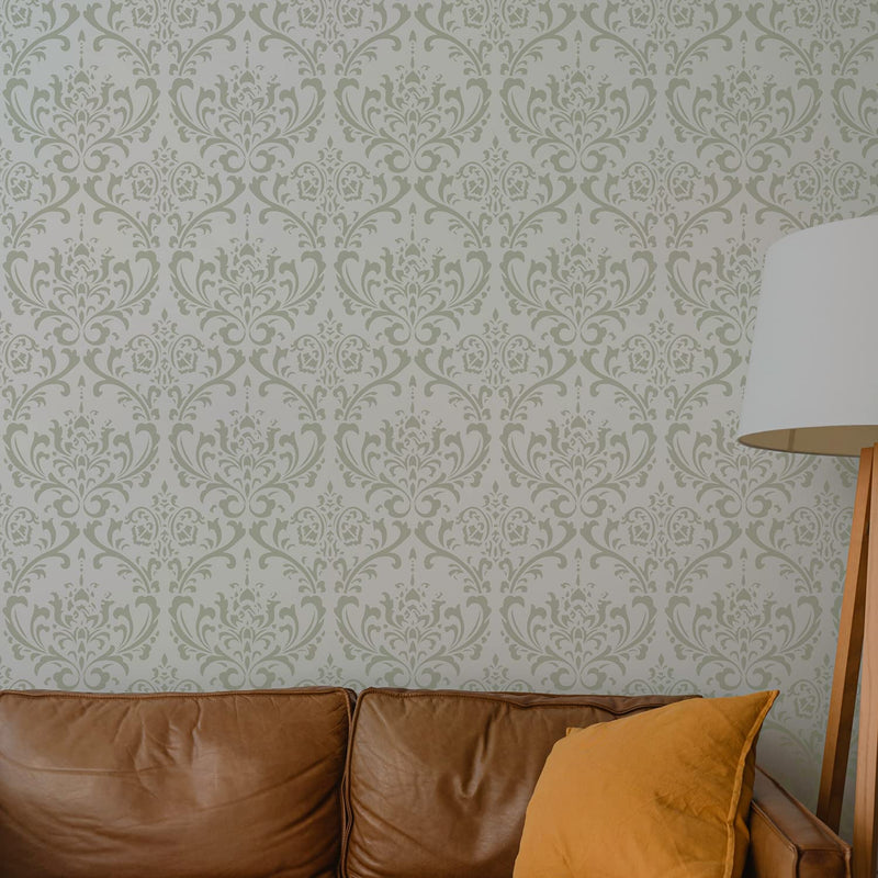 GSS Designs Damask Wall Stencil for Painting 2 Pack of 16x24Inch Wall Stencil DIY Home Decor Stencils Paint Stencil for Walls Furniture Floors Fabric Crafts 2 Pack of Damask 16''x24''