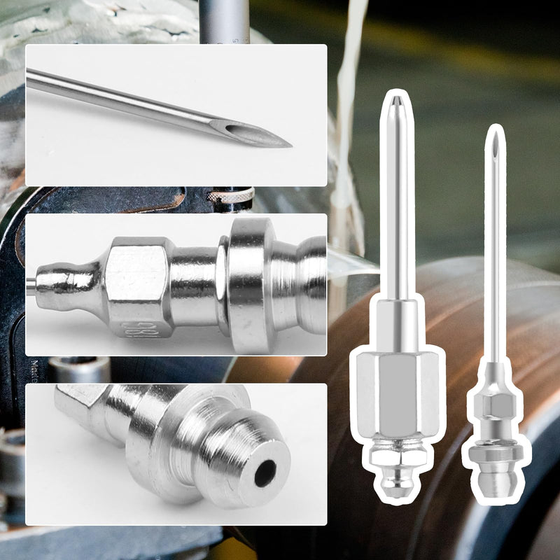 5Pcs Grease Gun Needle Nozzle Kit,Include 4Pcs 1/8 Inch 18G NPT Threads Grease Gun Needle Tips and 1Pcs Narrow Grease Needle Dispenser for Injecting Grease into Small and Confined Spaces - NewNest Australia