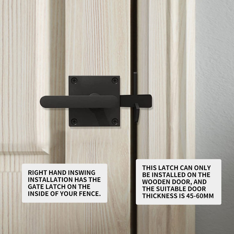 Sdstone Double Side Gate Latch,Heavy Duty Swinging Door Latch Gate Hardware for Wooden Fence,Gate Hardware for Left Inswing Outdoor Wooden Gates, Pool Gate, Backyard, Garden GL-1 left inswing gate