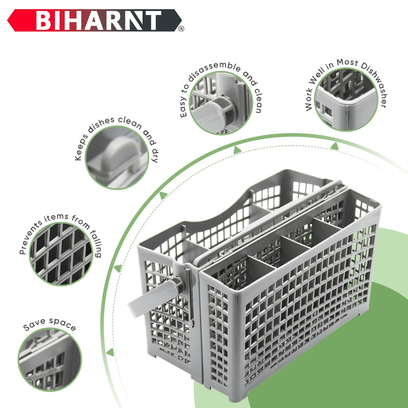Universal Dishwasher Basket Replacement - 2 in 1 Utensil/Cutlery Basket - Compatible with Bosch, Maytag, Kenmore, Whirlpool, KitchenAid, LG, Samsung, Frigidaire, GE