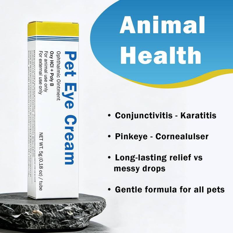 Starmixus Pet Eye Ointment, Soothes Irritation, Discharge & Tear Stains, Professional-Grade Eye Cream for Cats, Dogs, Horses, Birds, Cattle, Sheep and Puppies, Kitten - 1 Tube 5g (0.18oz)