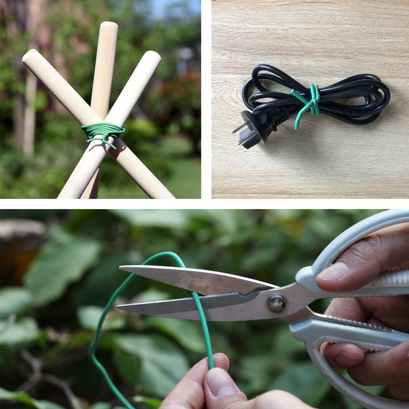 Plant Ties - 32.8ft Soft Twist Ties Green TPR Garden Ties Supply, for Supporting Plants Tomatoes Office Home Organizing 32.8 feet/10 Meters