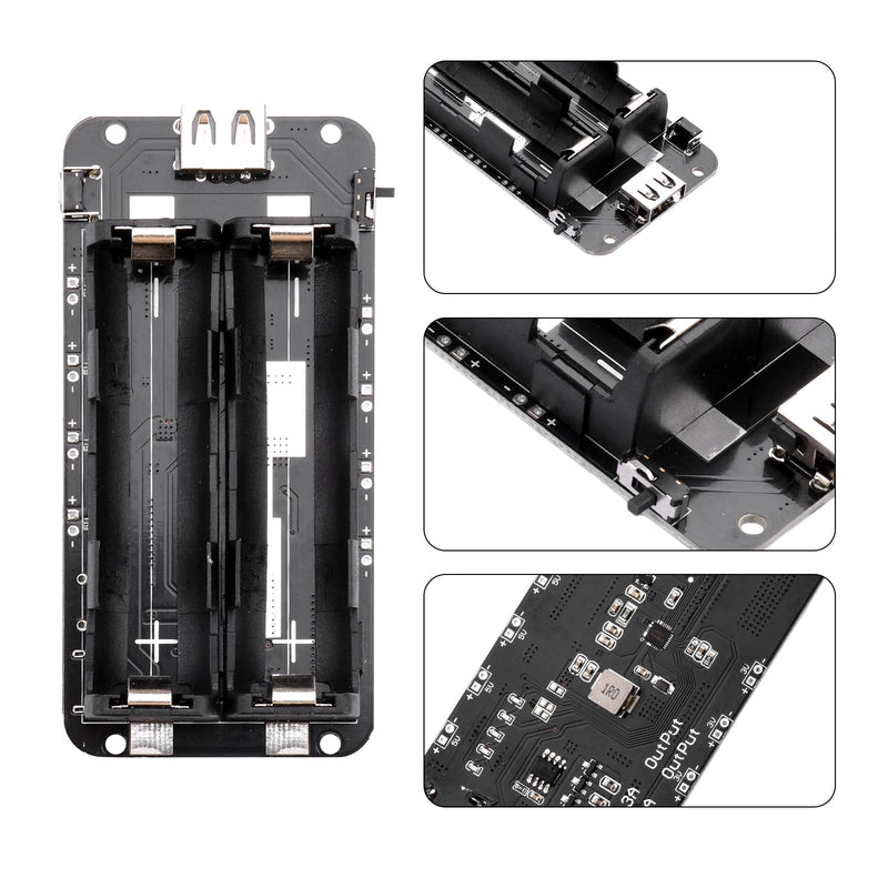 18650 Battery Holder Li-ion Battery with Dual Compartment Support Micro USB 5V/3A 3V/1A V8 Battery Shield 2-Holder