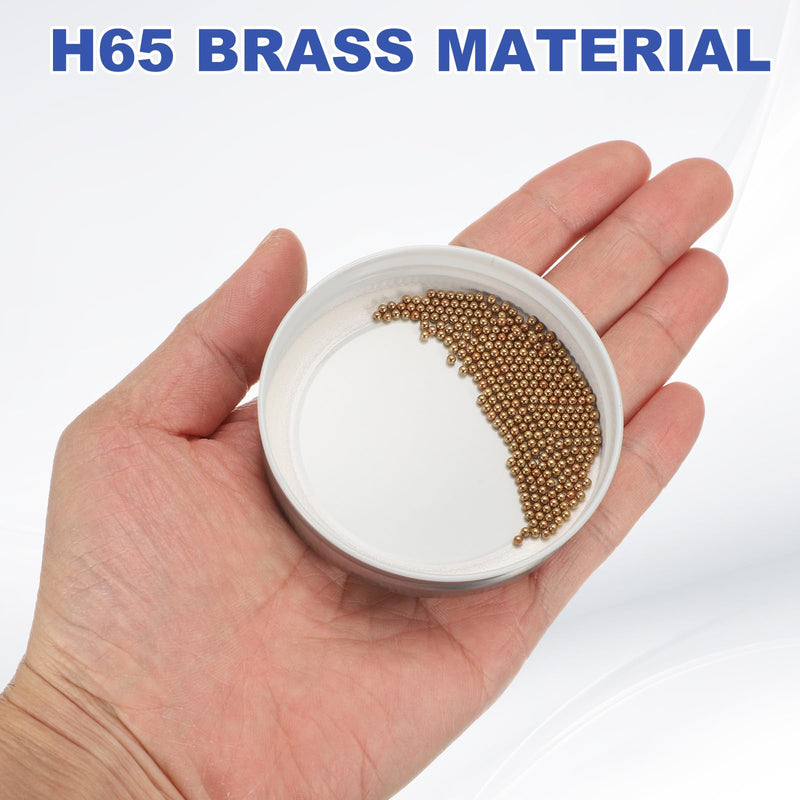 uxcell 500 Pcs Bearing Balls, 2mm Diameter H62 Precision Solid Brass Bearing Balls Industrial Brass Ball Spheres for Machinery, Automotive, and DIY