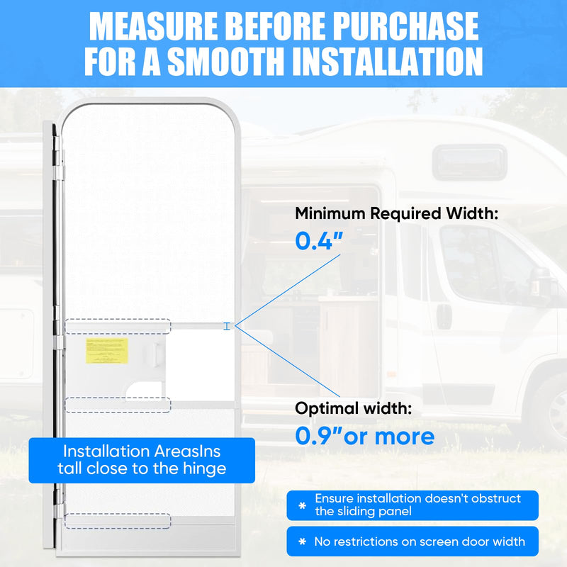 RV Screen Door Closer with Adjustable Tension, Aluminum Automatic Closing Device with Accessories, Works with Most Camper Latches & Travel Trailer Handles
