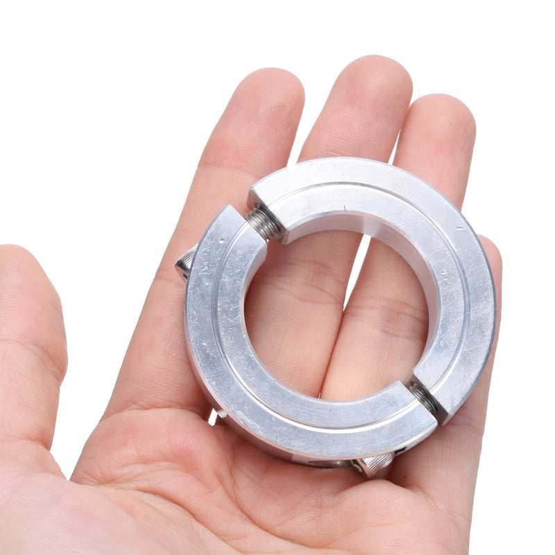 uxcell 2pcs Double Split Clamp-On Shaft Collar for 1-1/4" Shaft, Two-Piece Clamping Collar, 2-1/16" OD, 1/2" Thickness, Aluminum Alloy Set Screw Split Collar Clamp