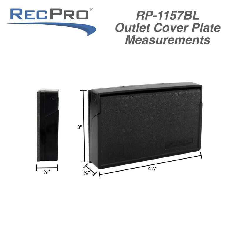 RecPro RV Exterior Power Outlet Cover Plate | For GFI/GFCI Receptacles | Weatherproof Seal (Black) Black