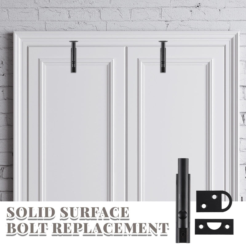 Lothee 4 Pcs Solid Brass Surface Bolt Door Slide Bolt Door Latches for Top of Door Slide Latch Lock (Matte Black,3") 3'' Matte Black - NewNest Australia