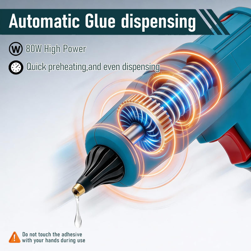 Cordless Hot Glue Gun for Makita 18V Battery, Auto Dispensing, 90s Fast Preheating, Anti-Scald Design, Includes 10 Glue Sticks, Ideal for DIY Crafts, Home Repairs & Art Projects (Battery Not Included) Blue