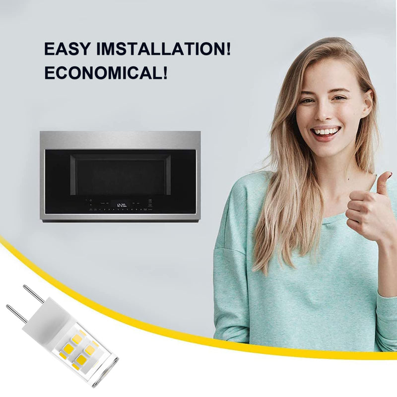 G8 LED Bulb, 20W Microwave Light Bulbs Under Hood Replacement for GE Samsung Microwave Oven, Replaces WB25X10019, 120V Daylight White 6000K, 2Pack
