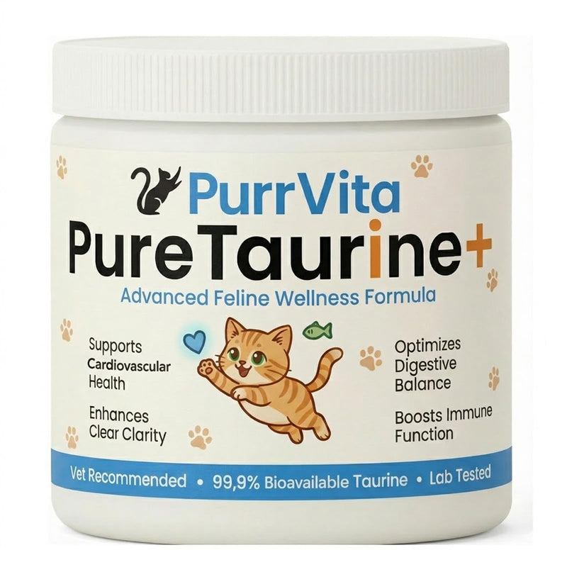 Taurine for Cats, Pure Taurine Supplement for Cats, Supports Vitality & Coat Health, Easy to Mix in Food, with Dosing Spoon, 200 Grams