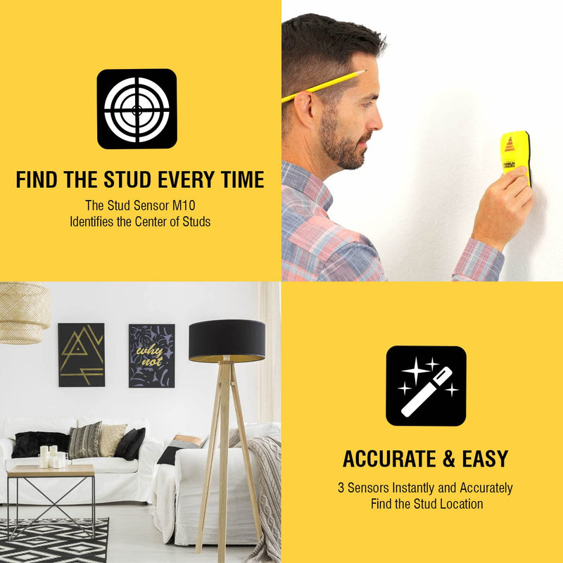 ProSensor M10 Center Stud Finder/Wood and Metal Stud Detector/Wall Scanner for Drywall