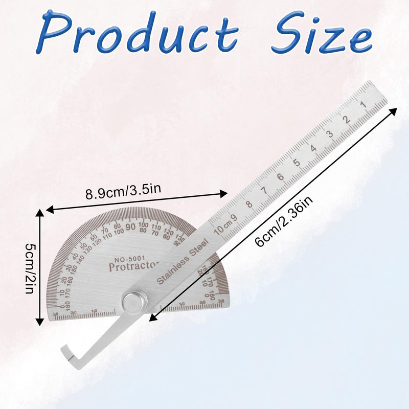 Stainless Steel Angle Protractor 0-180 Degrees Angle Ruler Finder 10 cm Woodworking Ruler Adjustable Angle Protractor Angle Finder Ruler Craftsman Angle Measure Tool Angle Measure Tool
