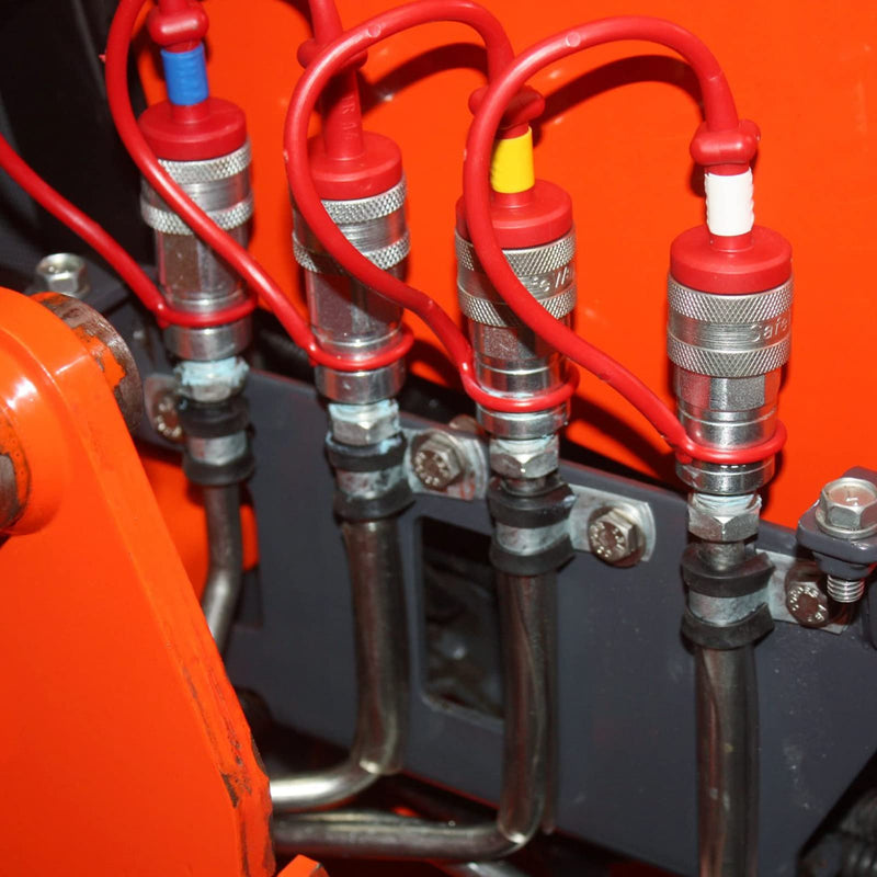 3/8" Ag ISO 5675 Hydraulic Quick Connect Couplers with Dust Caps,Pioneer Style Hydraulic Coupler,3/8” NPT Thread and 3/8” ISO Body
