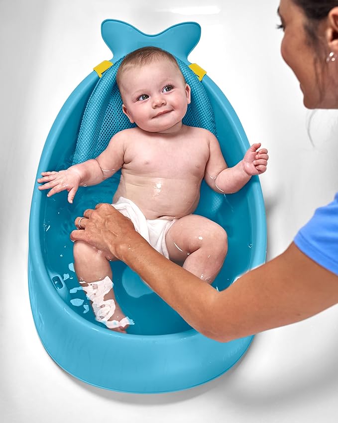 SKIP HOP Whale Baby Bath, Whale Bathtub, Can Be Used by Newborns, Spacious, Winter, Warm, Warm Bath [Genuine Japanese Product] Light Blue, 1 Piece (x 1) BCSH235465 - NewNest Australia