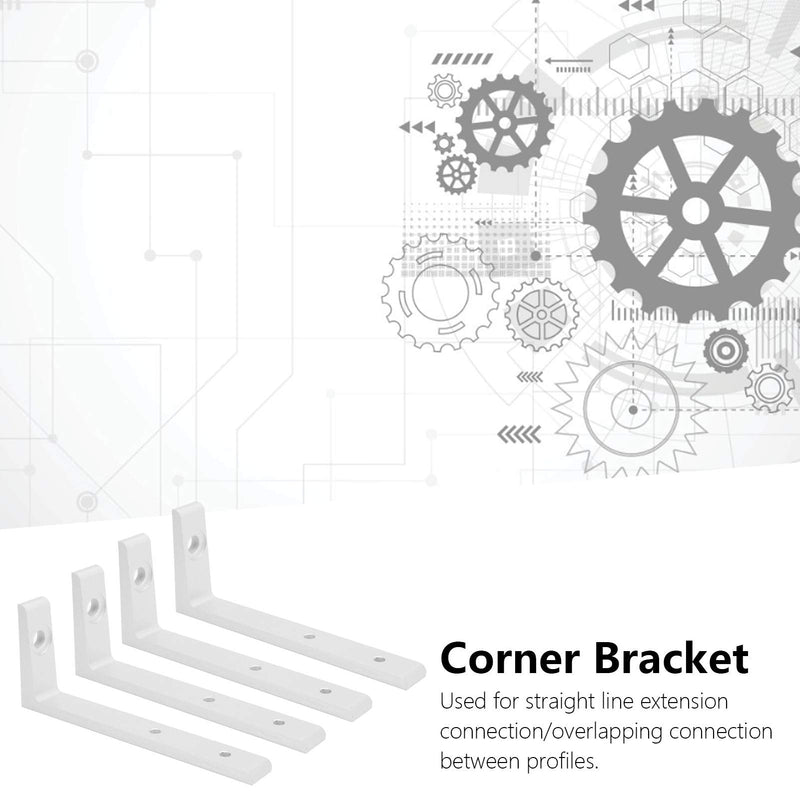 Fafeicy L Bracket, 4PCS Silver Corner Braces Aluminum L Shaped Right Angle Support Fixing Repair Brackets, for Home, Office(3030 Single), Connectors and Accessories