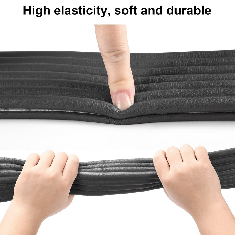 Upgrade Baby Proofing Edge Corner Protector, 16.4ft Edge Guards Padding with 3M Adhesive, Extra-Wide Soft Rubber Foam Padding, Furniture,Sharp Edge Safety Corner Edge Bumper Guard-Black Black