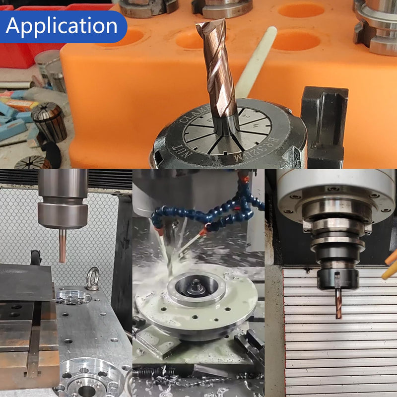 2 Flute 1/2" Carbide Square End Mill Micrograin Milling Bits Sets TISIN Coating CNC Router Bit for Steel 1/2 in