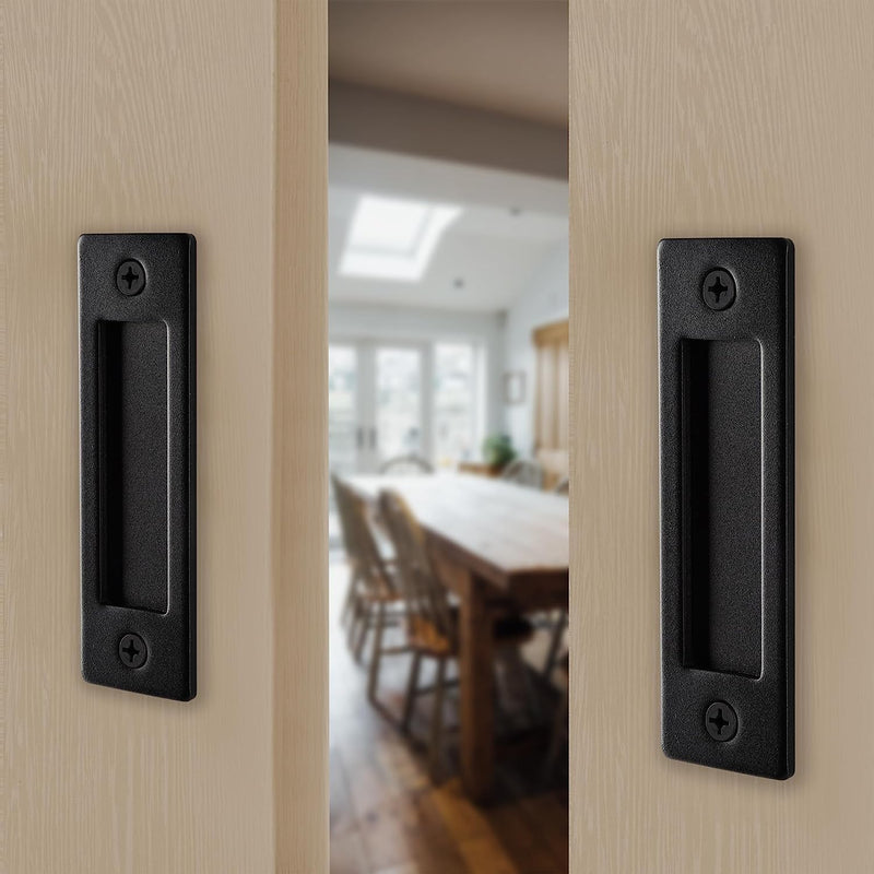 Wright Products Barn Door Handles Set, Matte Black Sliding Barn Door Hardware Kit, 1 Pack