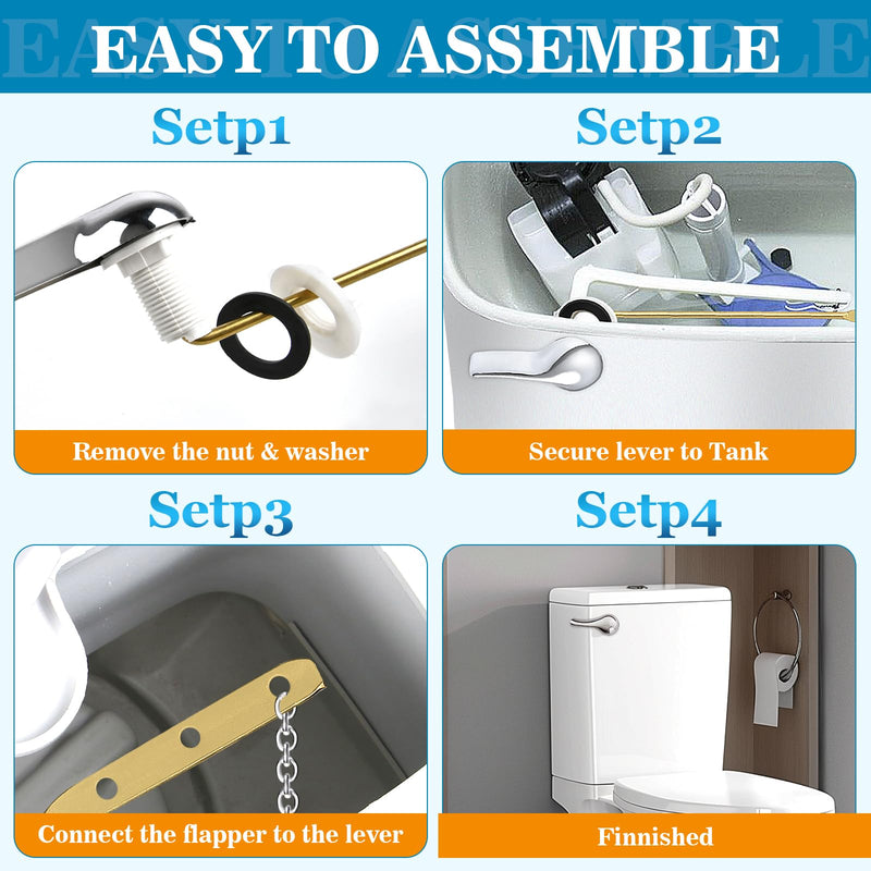 12 Pcs Toilet Handle Lever Flush Replacement Universal Brass Toilet Flush Handle Toilet Tank Trip Lever Bulk for Most Front Mount Toilet