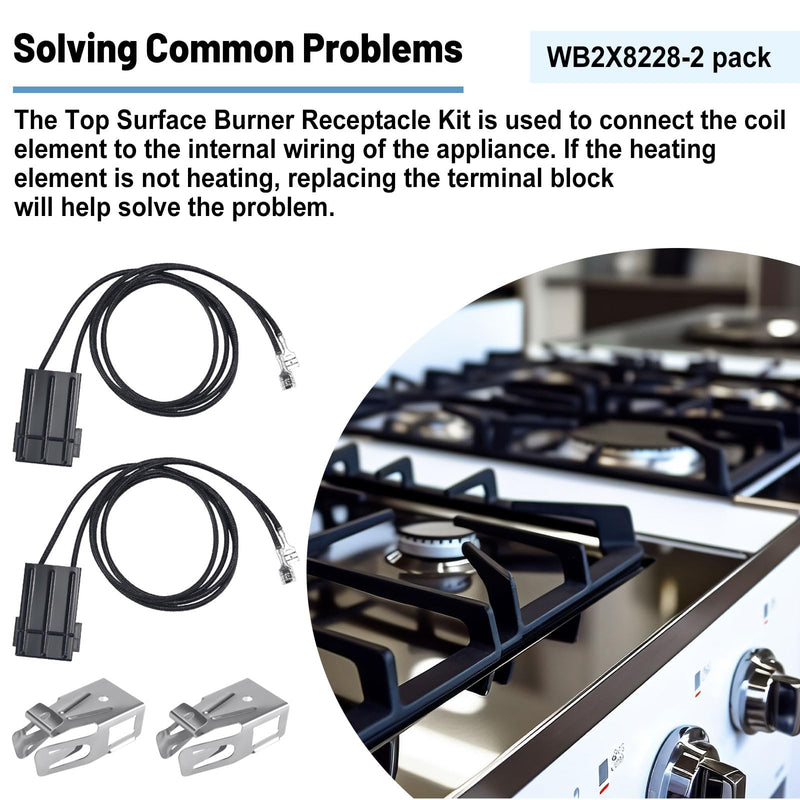 WB2X8228 Element Range Receptacle Wire Kit Compatible with G-E Elec-tric Hot-Point Ranges Replaces AP2013499, PS242972-2 Pack 2