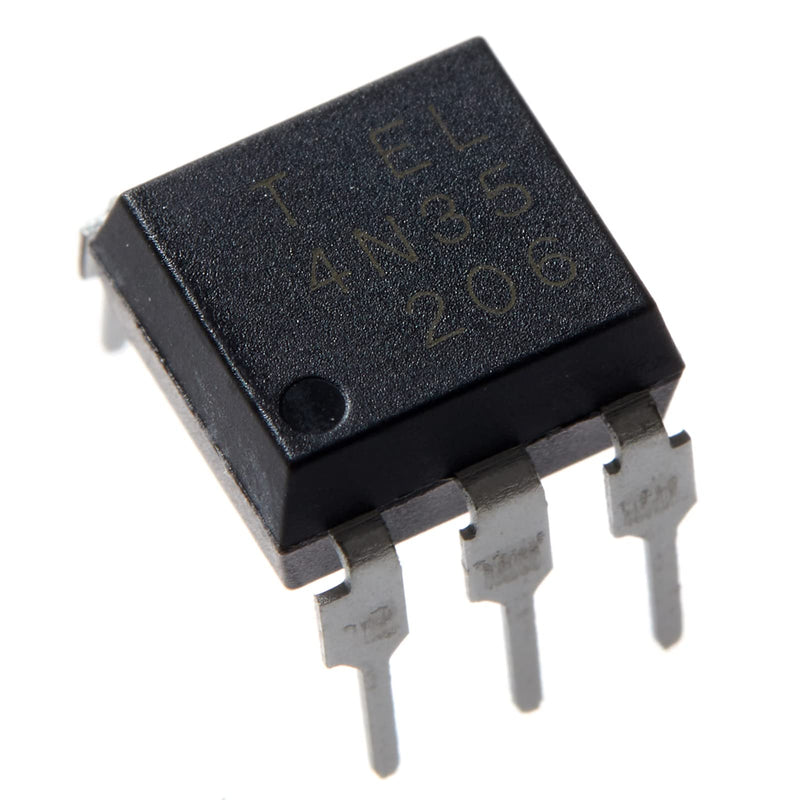 10pcs 4N35 35 Optocoupler DC Input 1 Channel Trans with Base DC Output, 100% Transfer Ratio，6Pins.