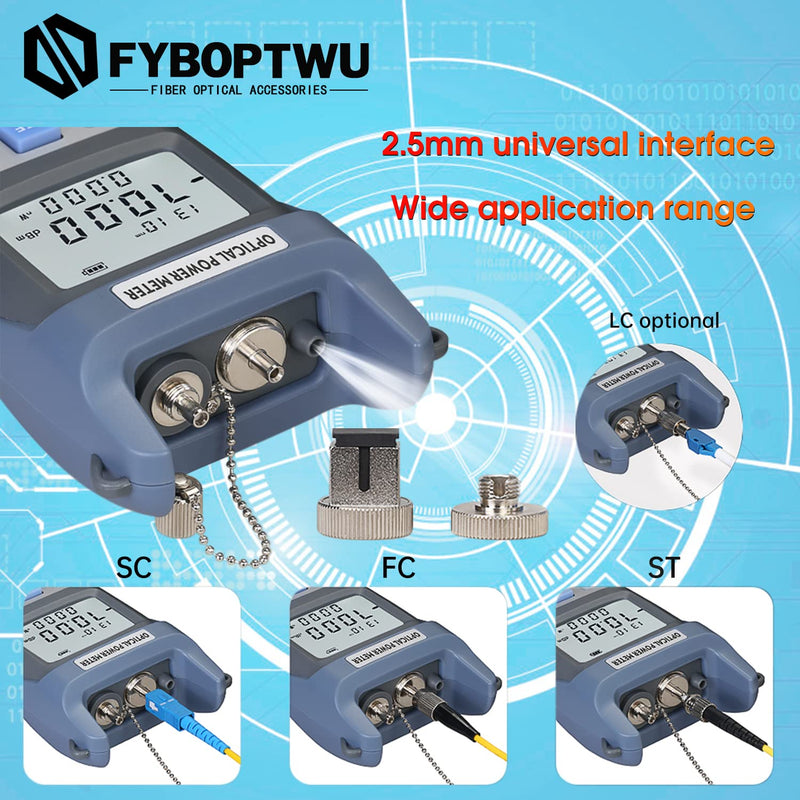1pc 3 in 1 Function Fiber Optic Tester Portable Optical Power Meter (FC/SC/ST) & VFL 1mw Visual Fault Locator & LED, OPM & VFL Fiber Optic Tester, Range: (-70) dBm ~ (+10) dBm