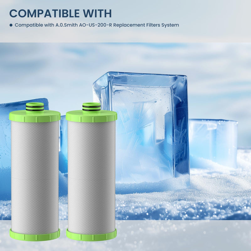 AO-US-200-R Water Filter Replacement Cartridge Compatible with AO Smith Advanced Water Filtration System, 1 Set (2 Counts)