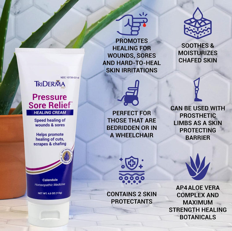 TriDerma Pressure Sore Relief Healing Cream, 4 Ounces - NewNest Australia