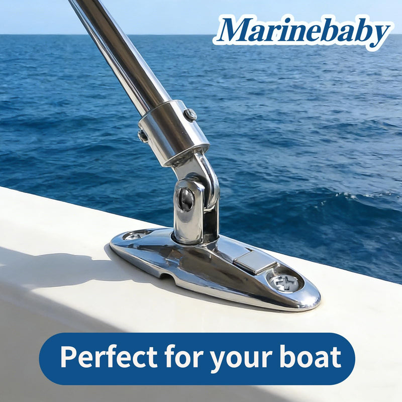 Boat Bimini Top Swivel Hinge - 316 Stainless Steel Deck Side Mount Quick Release Hinge, 360 Degree Rotation Marine Hardware Accessories（2 Pack）