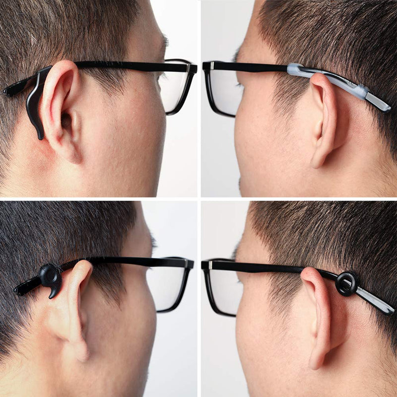 16 Pairs Eyeglasses Retainers, Premium Silicone Anti-Slip Eyeglass Holder, Comfort Ear Grip Hooks Protectors for Spectacle Sunglasses Reading Glasses Eyewear