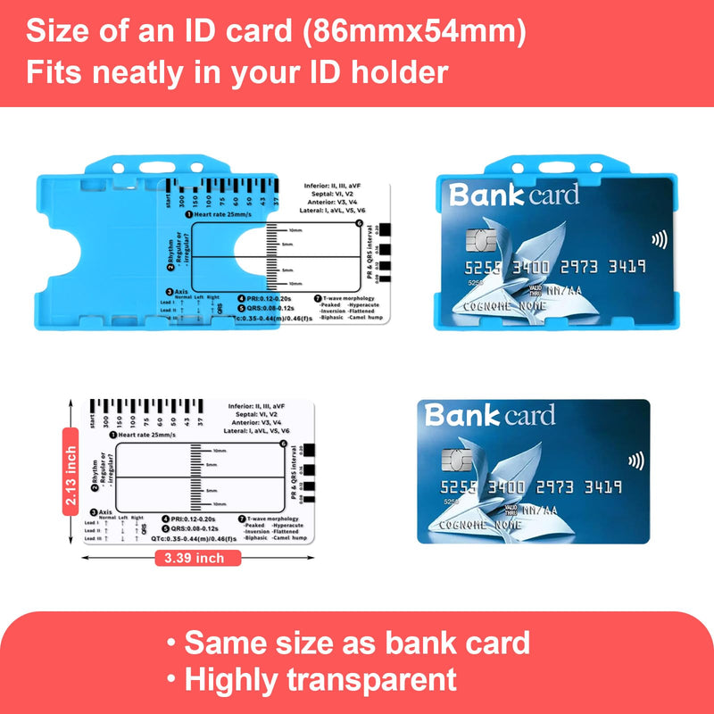 ECG Ruler, ECG 7 Step Ruler, ECG 7 Step Ruler for ECG/EKG Interpretation, Transparent EKG Calipers Measuring Tool, Follow a 7 Step Plan, Portable ECG Assessment Tool EKG Card