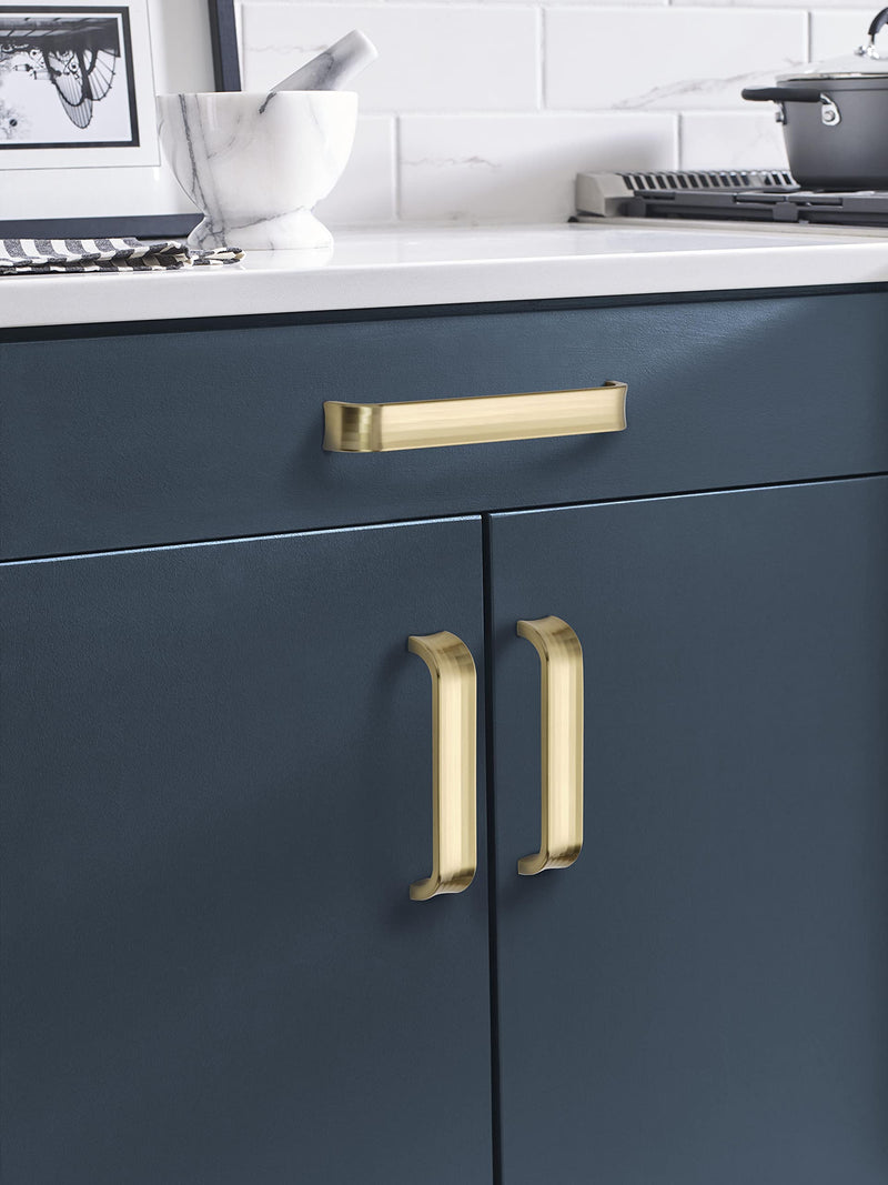 Amerock | Cabinet Pull | Golden Champagne | 7-9/16 inch (192 mm) Center to Center | Concentric | 1 Pack | Drawer Pull | Drawer Handle | Cabinet Hardware 7-9/16 Inch (192 mm) Center-to-Center