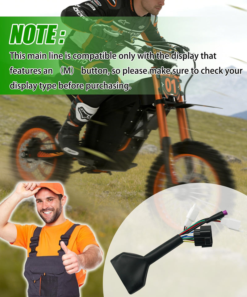 Ebike Controller Main Line Fits for Tuttio Soleil01 Ebike Controller Wire Harness Assembly(Be Compatible with M Button Display)