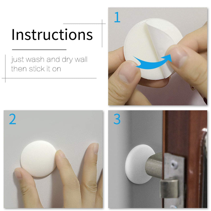 Wall Protectors from Door Knobs-Efbock White Silicone Door Stoppers Wall Protector-Premium Door Bumper Wall Guards for Home or Office -Self Adhesive Door Handle Bumper Guard Stopper Rubber Stop