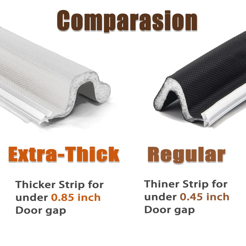 26 FT Door Frame Extra Thick Kerf Non-Adhesive Weather Stripping Seal Strip PU Foam, PE Cover, Groove Slot Installation for Large Gap, Sound, Dust, Water Insulation (26ft, Black, Extra Thick Flanged) Extra Thick Flanged 26ft