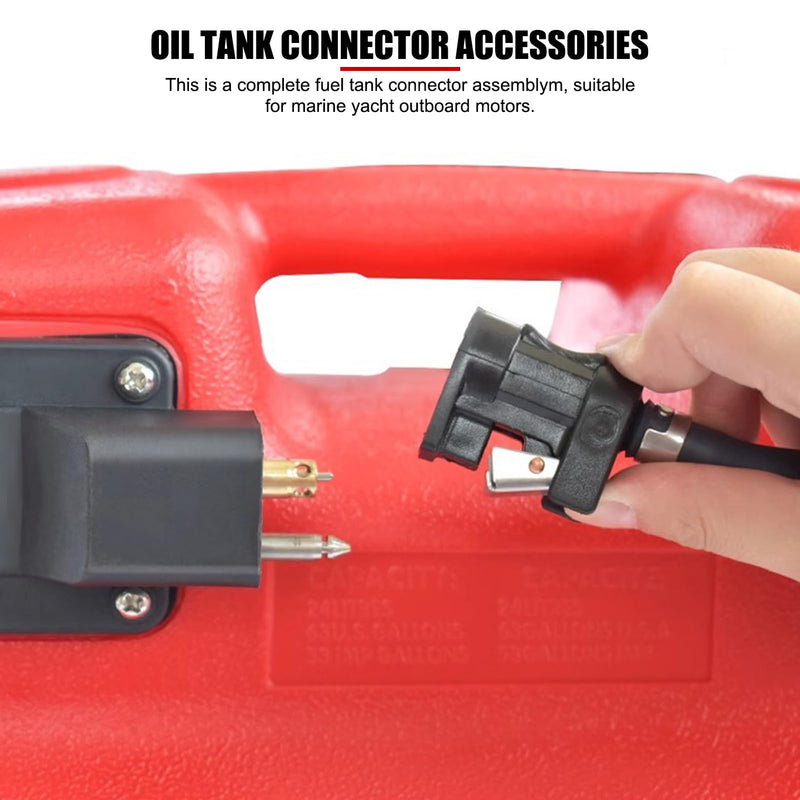 Universal Marine Fuel Tank Connector with Level Sensor Assembly, for 3 to 6 Gallon Portable Boat Fuel Tank and Outboard Motor Engine