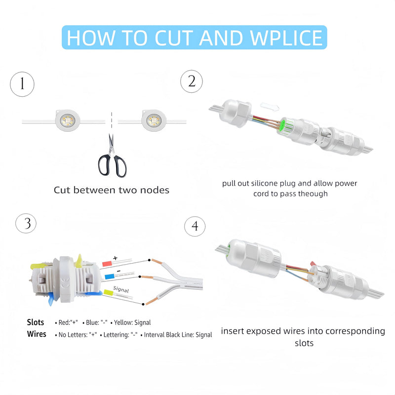 Waterproof Electrical Connectors for Govee Permanent Outdoor Lights,Junction Box Waterproof for Outdoor Road Landscape Lights,External Cord Boxes,Cable Diameter Ø5-12mm (5pcs) white-5