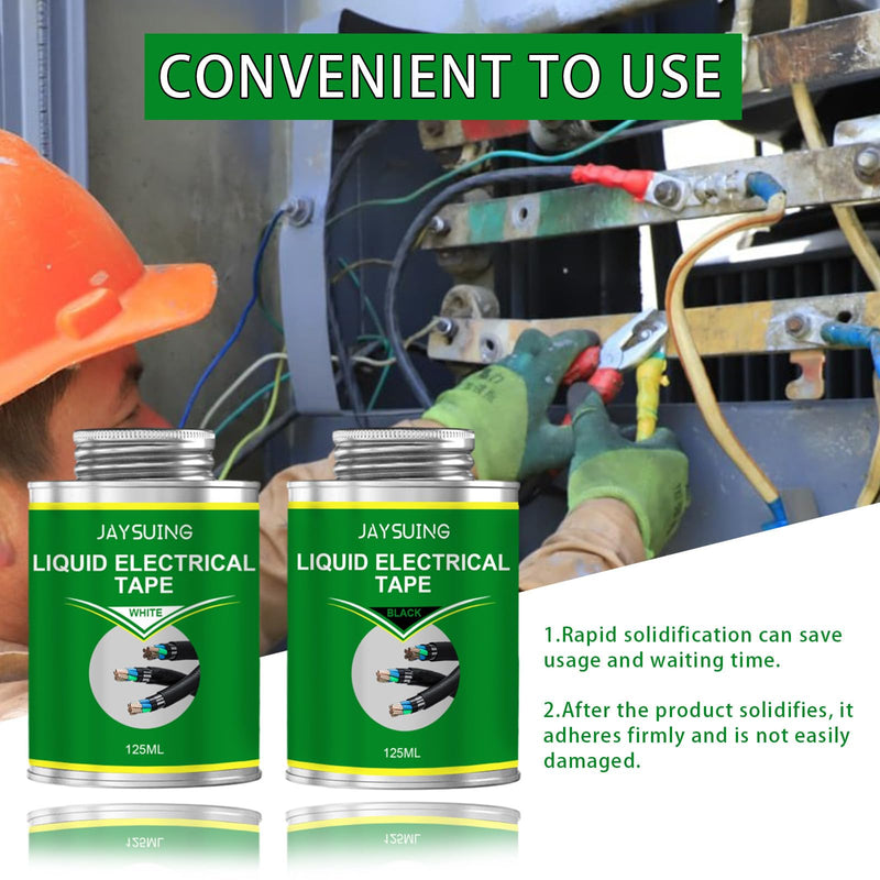 4.2 OZ(125ML) Liquid Electrical Tape,Liquid Electrical Tape Waterproof,Insulating Electrical Tape Glue,Liquid Electrical Tape Black,Quick-Drying, High Temperature