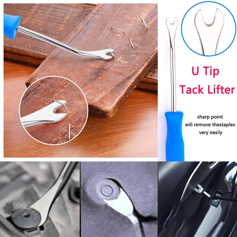 4pcs Upholstery Staple Remover Tool,Nail Remover Tool With Nail Puller Pliers Tack Puller, Staple Remover,Staple Puller Remove Nails From Furniture Floor Wall Wooden Case Picture Frame 1