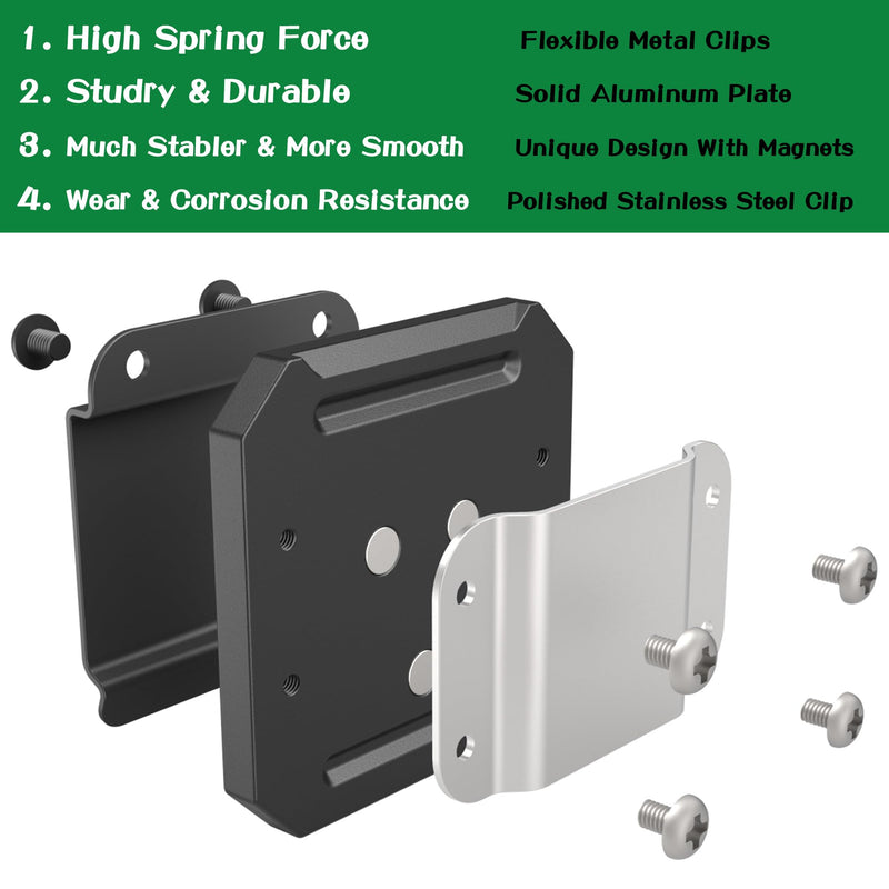 ULIBERMAGNET Drill Holder Belt Clip,Heavy Duty Clip-On Tape Measure Belt Holder,Soild Aluminum Tools Holster with Belt Clip Hook for Cordless Drill,Impact Driver,Tape Measure,Tools with Hanger Clips