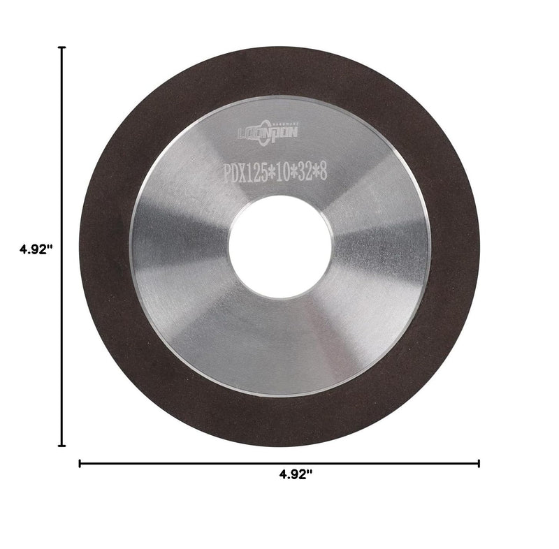5inch Tapered Plain Resin Diamond Grinding Wheel to Grind Carbide Hard Steel 150 Grit 125x10x32x8mm